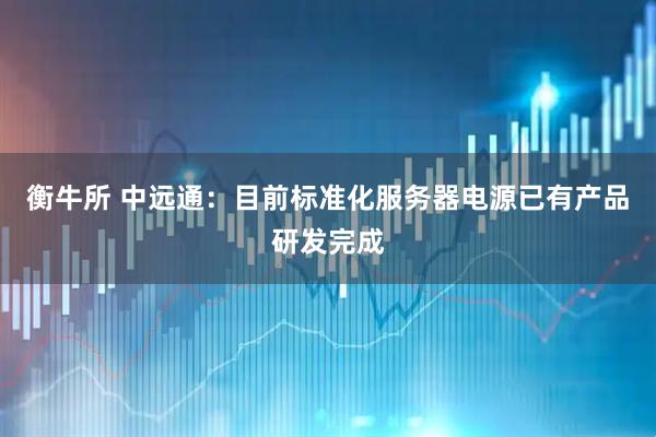 衡牛所 中远通：目前标准化服务器电源已有产品研发完成