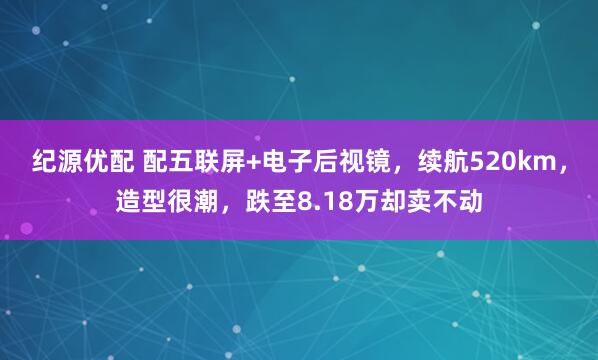 纪源优配 配五联屏+电子后视镜，续航520km，造型很潮，跌至8.18万却卖不动
